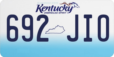 KY license plate 692JIO