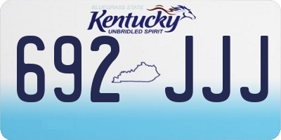 KY license plate 692JJJ