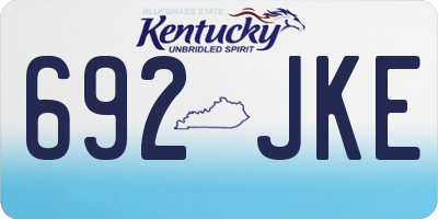 KY license plate 692JKE