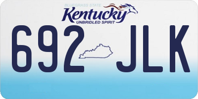 KY license plate 692JLK