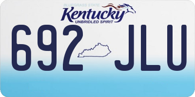 KY license plate 692JLU
