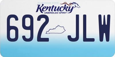KY license plate 692JLW