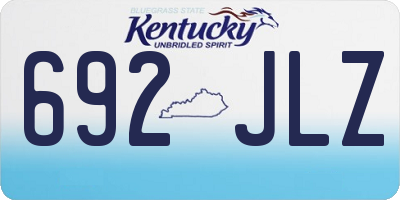 KY license plate 692JLZ