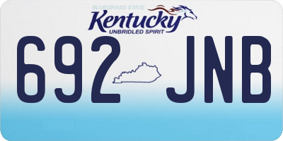 KY license plate 692JNB