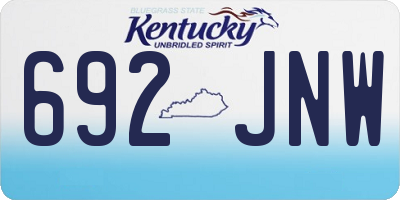 KY license plate 692JNW