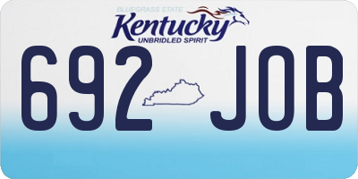 KY license plate 692JOB