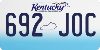 KY license plate 692JOC