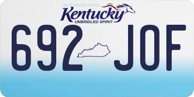 KY license plate 692JOF