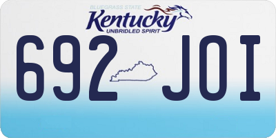 KY license plate 692JOI