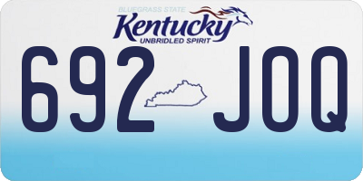 KY license plate 692JOQ