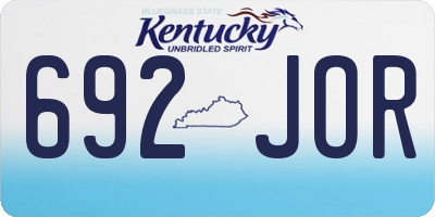 KY license plate 692JOR