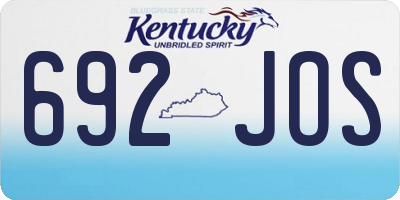 KY license plate 692JOS