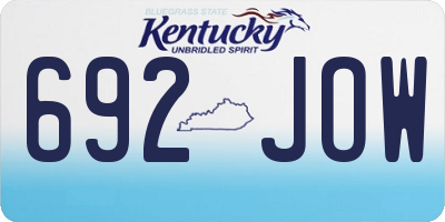 KY license plate 692JOW