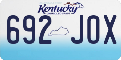 KY license plate 692JOX