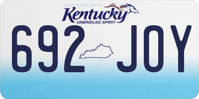 KY license plate 692JOY