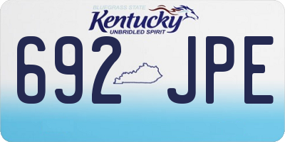 KY license plate 692JPE