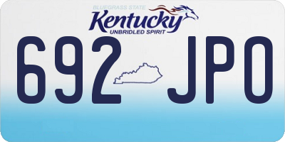 KY license plate 692JPO