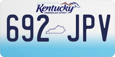 KY license plate 692JPV