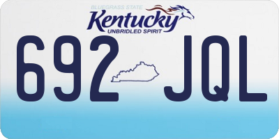 KY license plate 692JQL