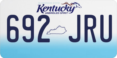 KY license plate 692JRU