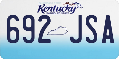 KY license plate 692JSA