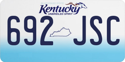 KY license plate 692JSC