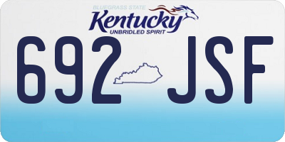 KY license plate 692JSF