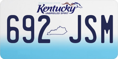 KY license plate 692JSM