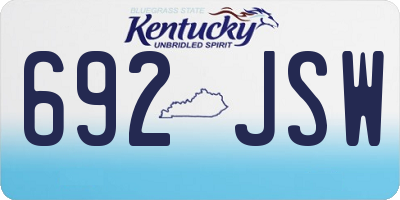 KY license plate 692JSW