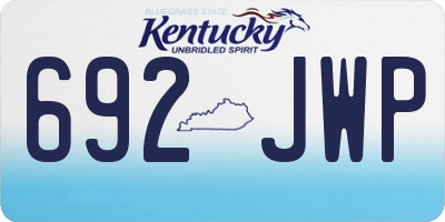 KY license plate 692JWP