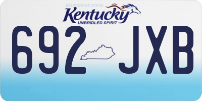 KY license plate 692JXB