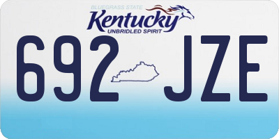 KY license plate 692JZE