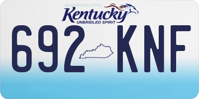 KY license plate 692KNF