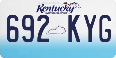 KY license plate 692KYG