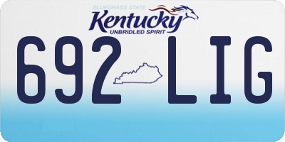 KY license plate 692LIG
