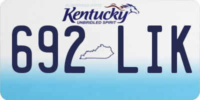 KY license plate 692LIK
