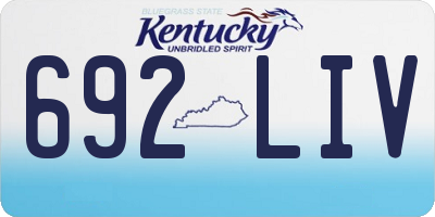 KY license plate 692LIV