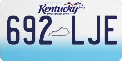KY license plate 692LJE
