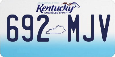 KY license plate 692MJV