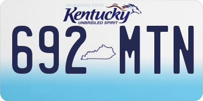 KY license plate 692MTN