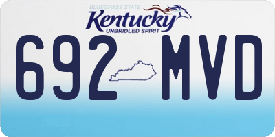 KY license plate 692MVD