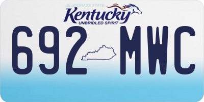KY license plate 692MWC