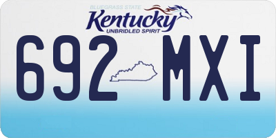 KY license plate 692MXI