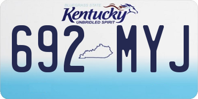 KY license plate 692MYJ