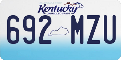 KY license plate 692MZU