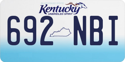 KY license plate 692NBI