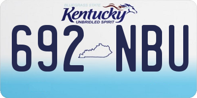 KY license plate 692NBU