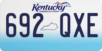 KY license plate 692QXE