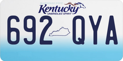 KY license plate 692QYA