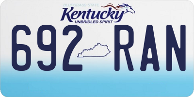 KY license plate 692RAN